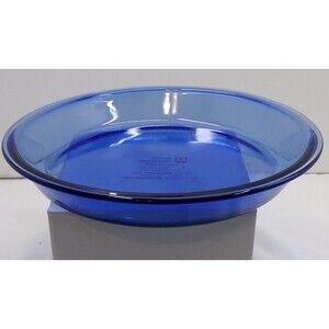 VTG Anchor Hocking Deep Pie Plate 9" Cobalt Blue #1075 USA